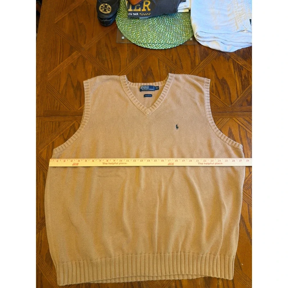 Vintage Polo Ralph Lauren Sweater Vest Mens 3XLT Cotton Pony Preppy
